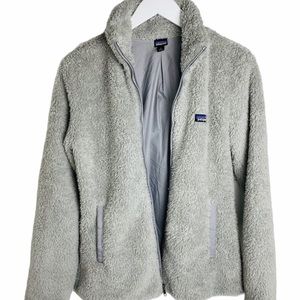 Patagonia Light Grey Fuzzy full zip Jacket size M